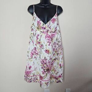 Zara Basic Floral Linen Blend Dress